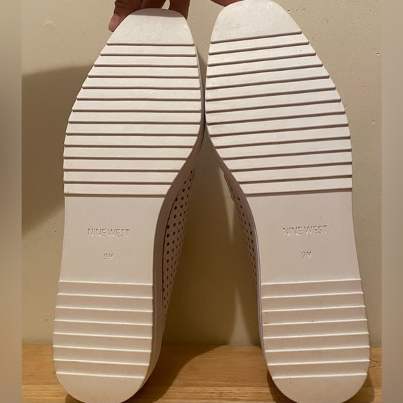 Nine West White Platform Oxfords with Perforated Design - Picture 3 of 3
